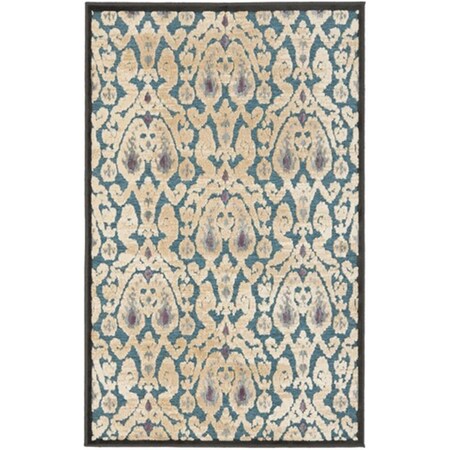 Safavieh Paradise Power Loomed Rectangle Rug- Anthracite - Petrol- 5 Ft. 3 In. X 7 Ft. 6 In. PAR157-2370-5